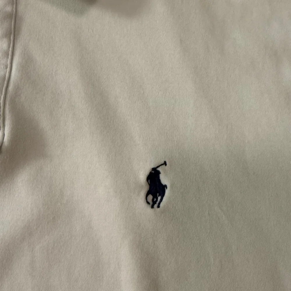 Polo Ralph Lauren Mens Custom Fit Polo Shirt White Cotton Short Sleeve Medium